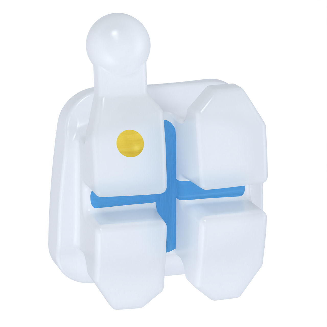 3M™ Clarity™ Advanced Ceramic Brackets, .022, Upper, Right, Bicuspid, -7T/0A, Hk, APC™ PLUS, 5006-312, 5 Bkts/Pk