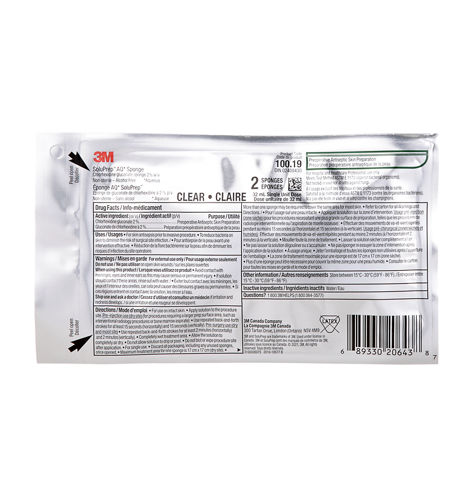3M™ SoluPrep™ Sponge (2% w/v chlorhexidine gluconate and 70% v/v isopropyl alcohol)
