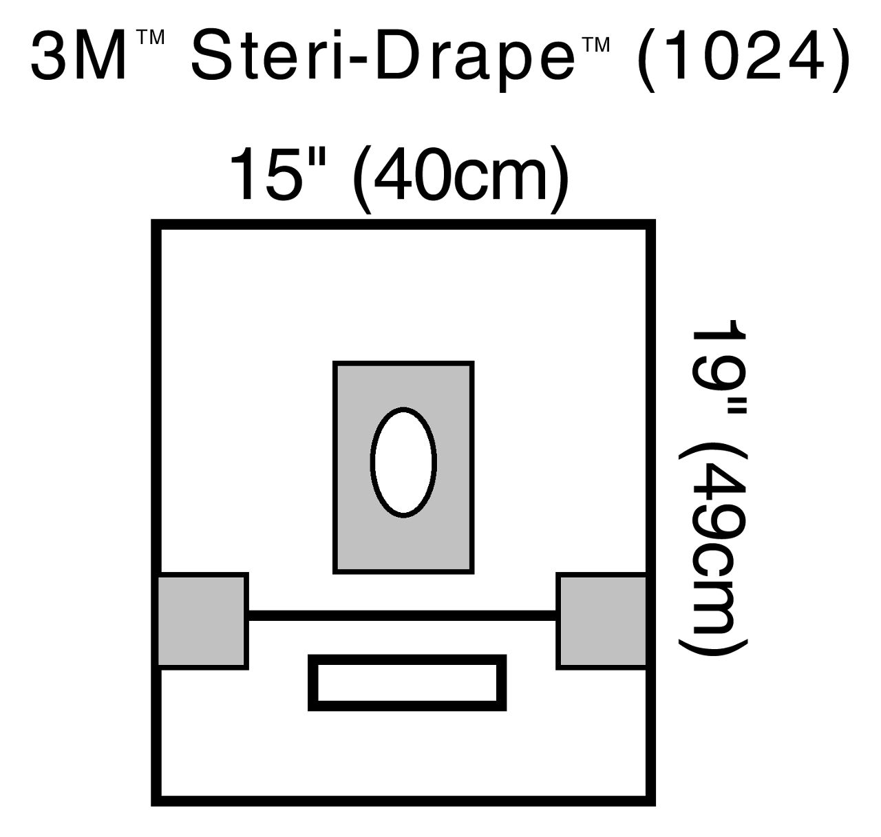 3M™ Steri-Drape™ Small Drape with Adhesive Aperture and Pouch 1024, 15IN x 19 IN, 10/CTN 4 CTN/CS