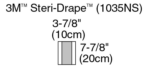 3M™ Steri-Drape™ 2 Incise Drape 2035NS, Bulk, Non sterile, Incise area 37/8 IN x 7 7/8 IN, 200/CS
