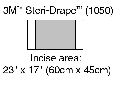 3M™ Steri-Drape™ Incise Drape, 1050, Incise Area 60 cm x 45 cm (23 in x 17 in), 10/Carton, 4 Cartons/Case