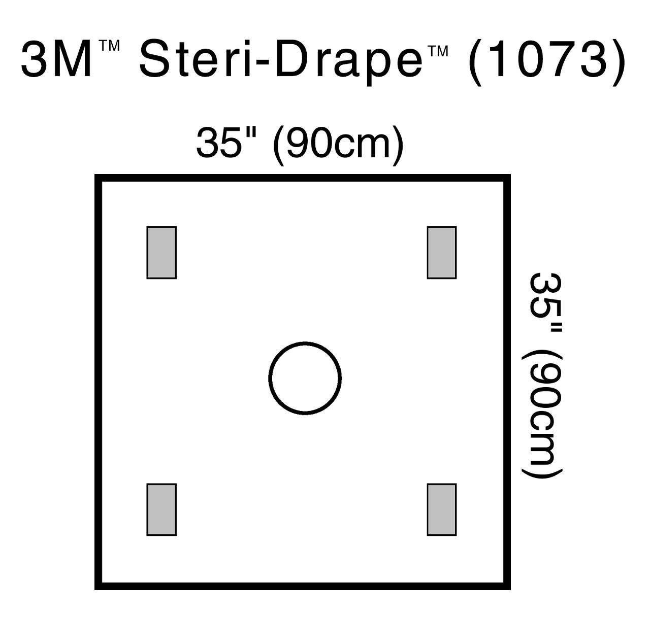 3M™ Steri-Drape™ Wound Edge Protector, 1073, 35 in x 35 in, Ringdiameter 5 in, 10/CTN, 4 CTN/CS, 40/CS
