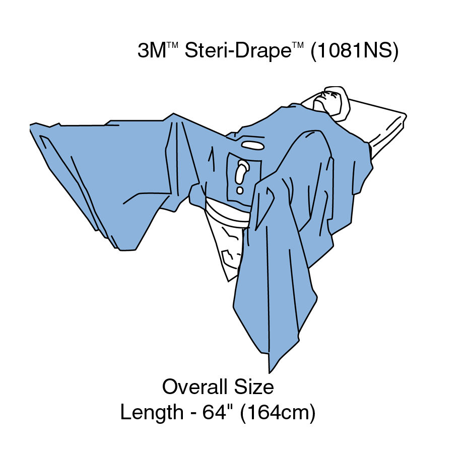 Champ d'urologie pour RTU en non tissé, 3M™ Steri-Drape™, version nonstérile, 1081NS