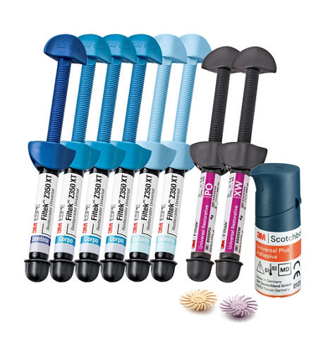 Restaurador Universal 3M™ Filtek™ Z350 XT + Adesivo 3M™ Scotchbond™ Plus +  3M™ Filtek™ Supreme Flowable + Restaurador 3M™ Filtek™ One Bulk Fill