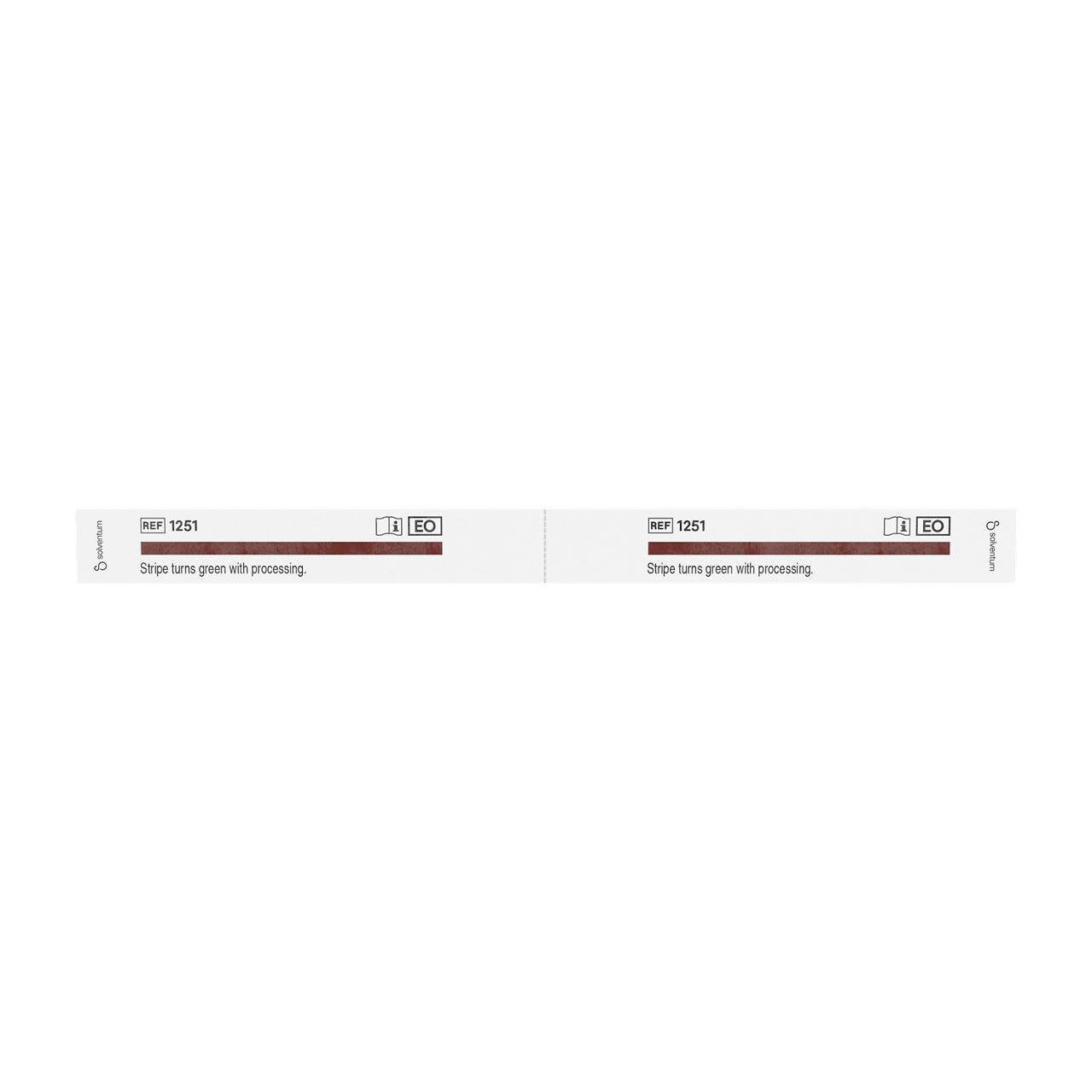 Solventum™ Ethylene Oxide Chemical Indicator Strip, 1251, 5/8 in x 8 in (1.5 cm x 20 cm), 240/CAR, 1 CAR/CS, 240/CS - Front, Center, Out of Packaging (1C0)