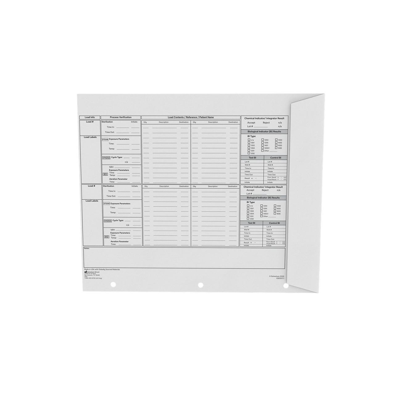 Solventum™ Steam Sterilization Record Envelope, 1254E-A - Back, Center, In Packaging (7C1)