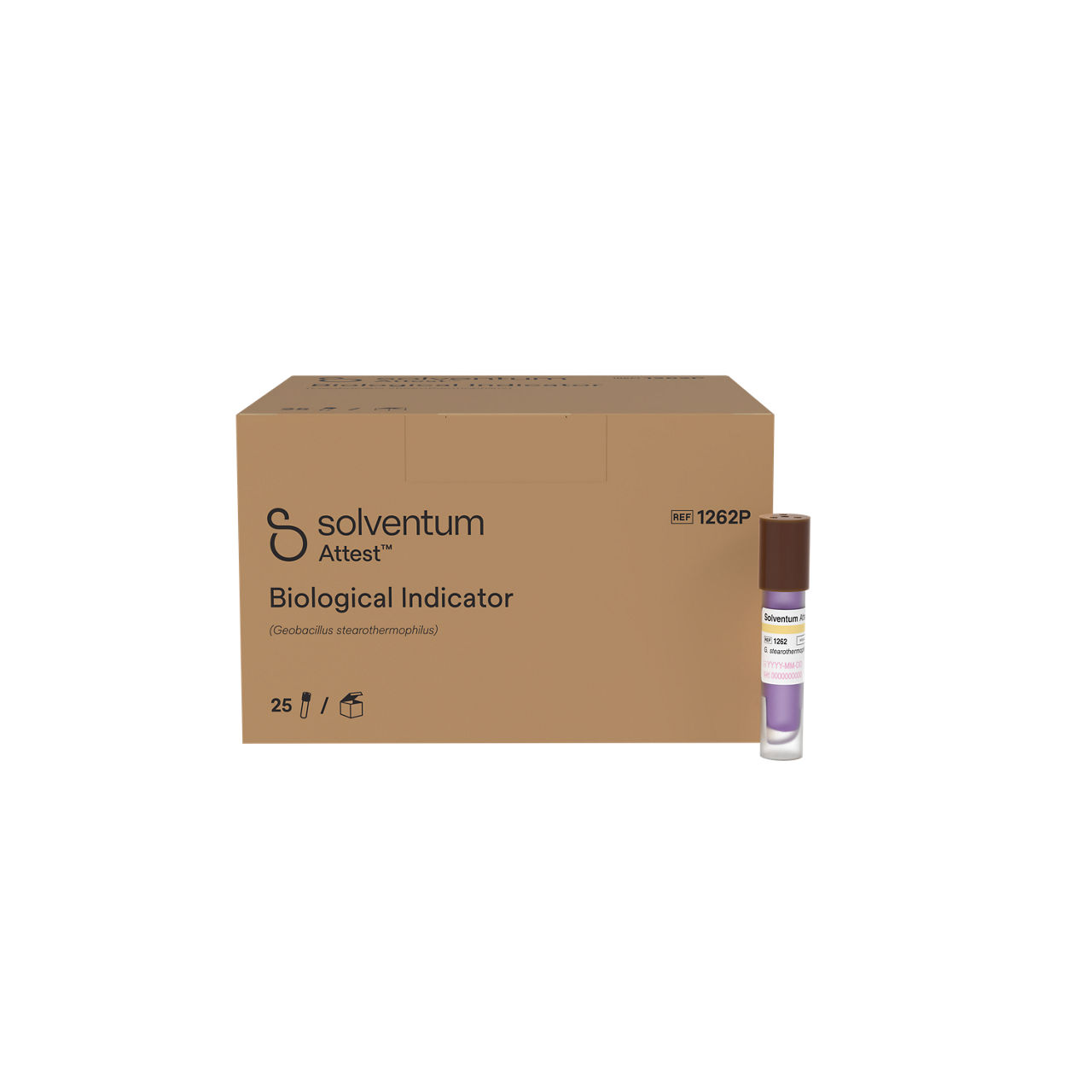 Solventum™ Attest™ Indicateur biologique, 1262P, pour l’autoclave, 25/CAR