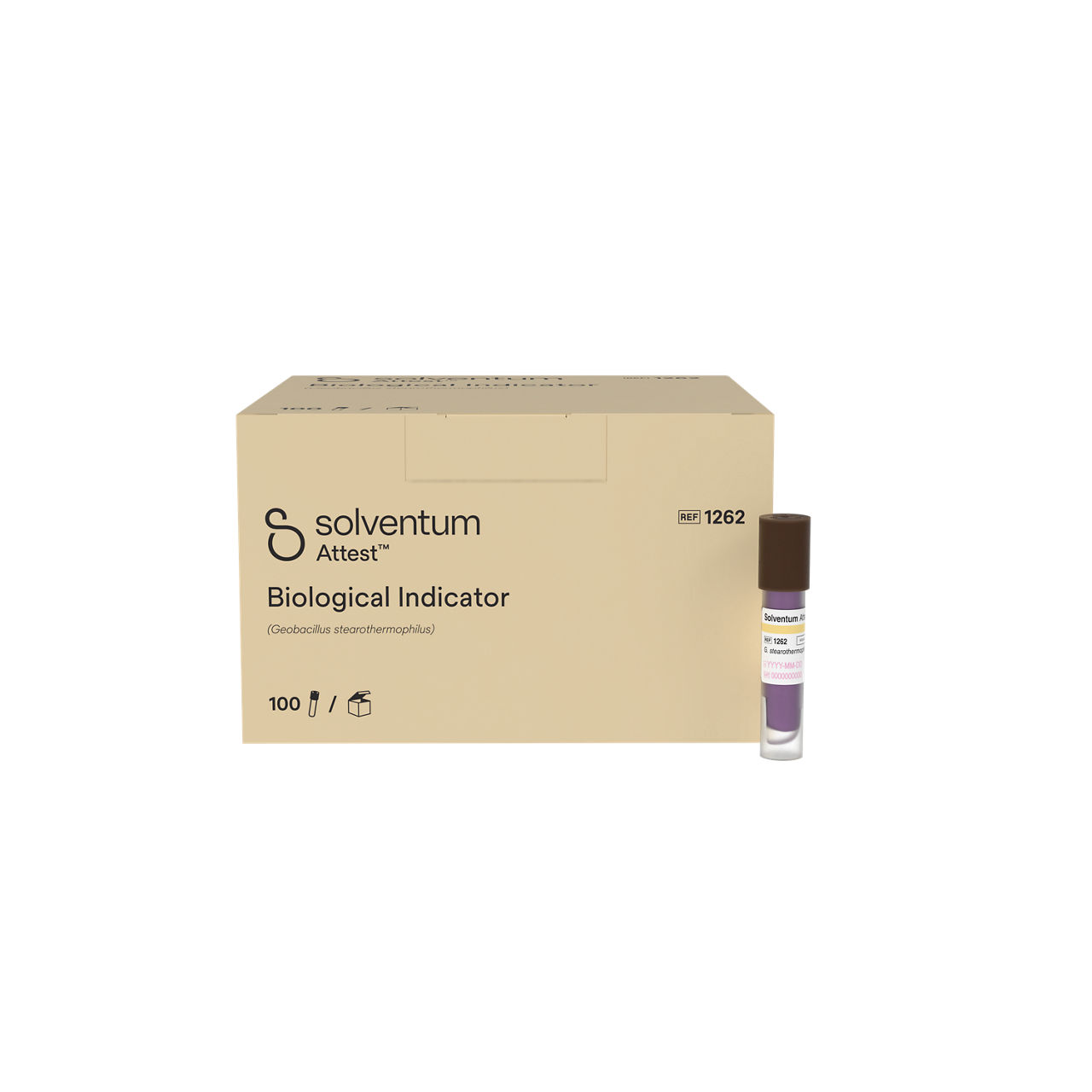 Solventum™ Attest™ Indicateur biologique, 1262, pour l’autoclave, 100/CAR