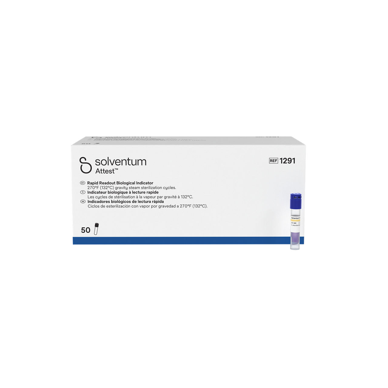 Solventum™ Attest™ Indicateur biologique à lecture rapide, 1291, les cycles de stérilisation à la vapeur par gravité à 132°C
