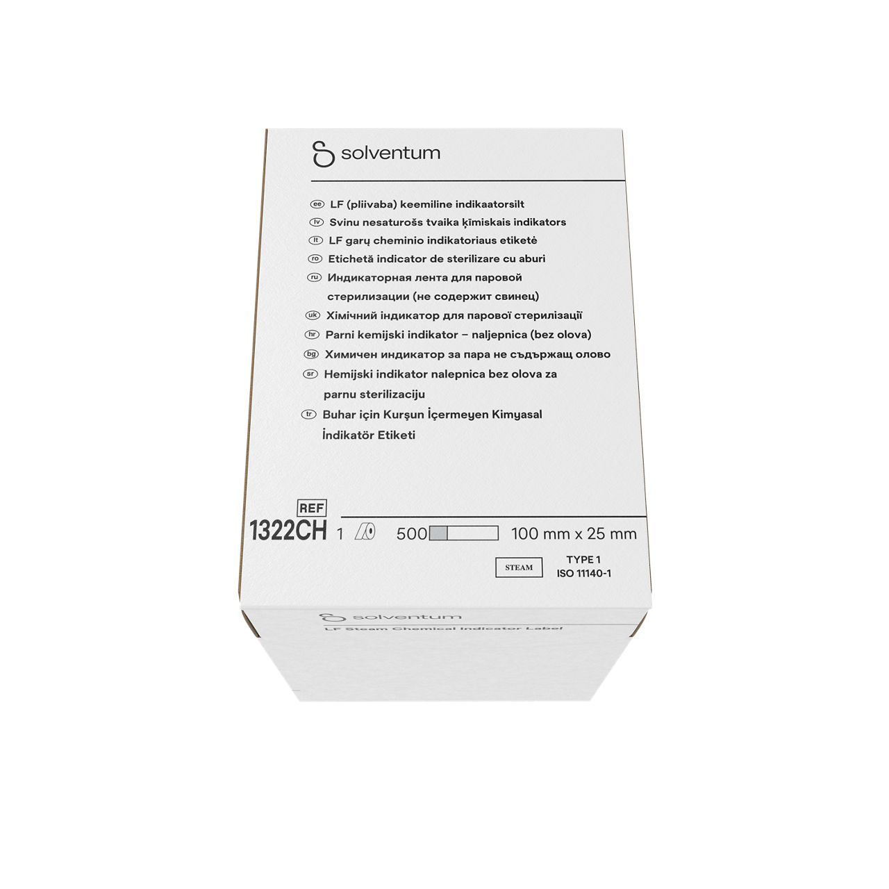Solventum™ Lead Free Steam Indicator Tape Label, 1322CH - Top, Center, In Packaging (3C1)