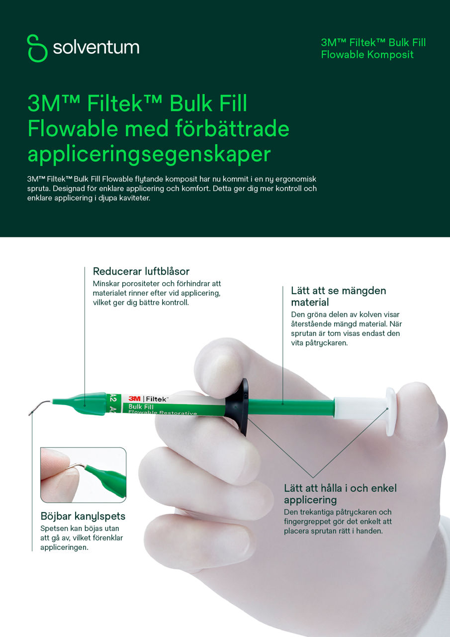 Filtek™ Bulk Fill, flytande komposit, blad