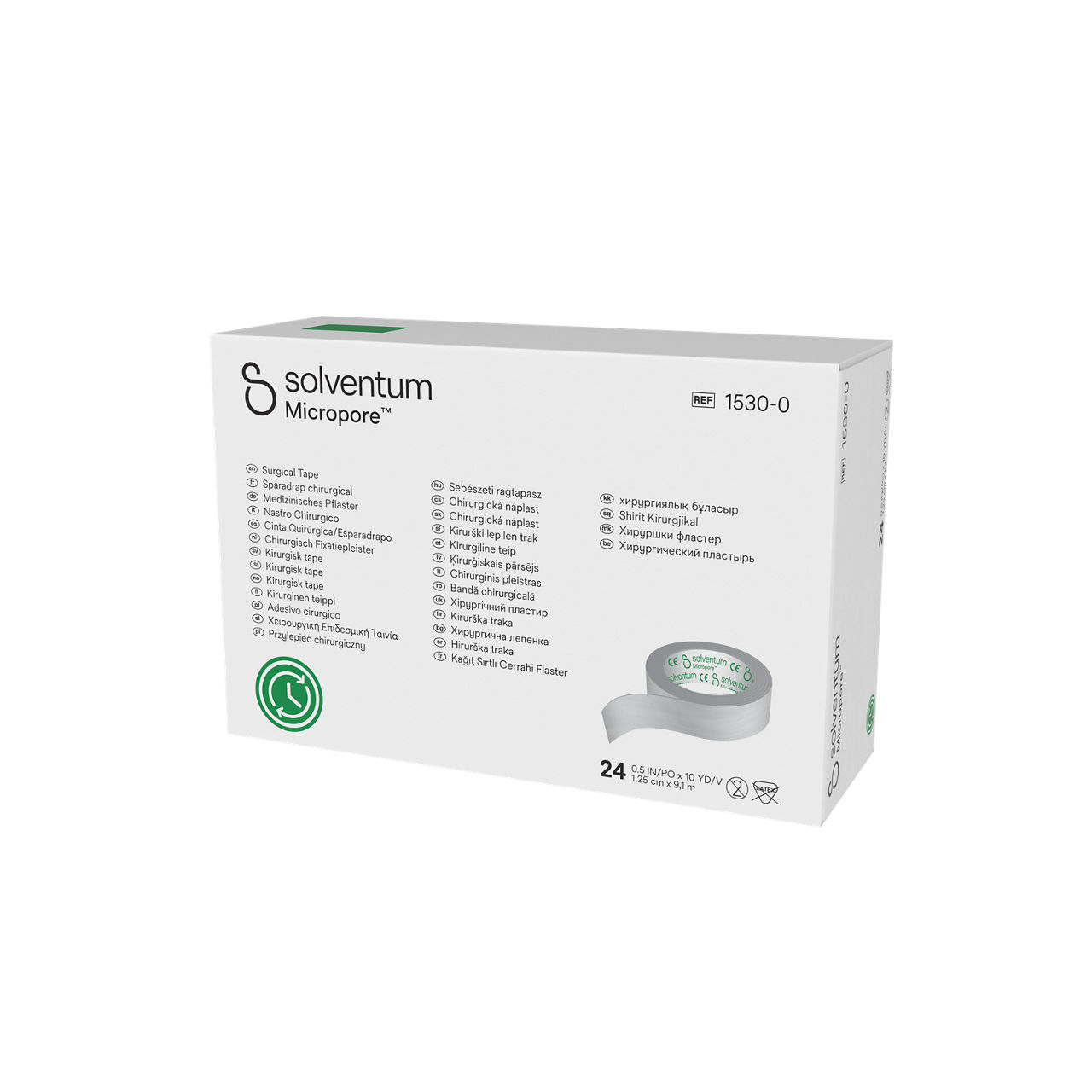 Solventum™ Micropore™ Surgical Tape, 1530-0 - Front, Right, In Packaging (1R1)