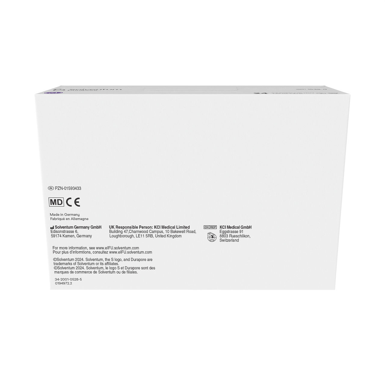 Solventum™ Durapore™ Surgical Tape, 1538-0, 0.5 in x 10 yd (1.25 cm x9.1 m), 24/CAR - Back, Center, In Packaging (7C1)