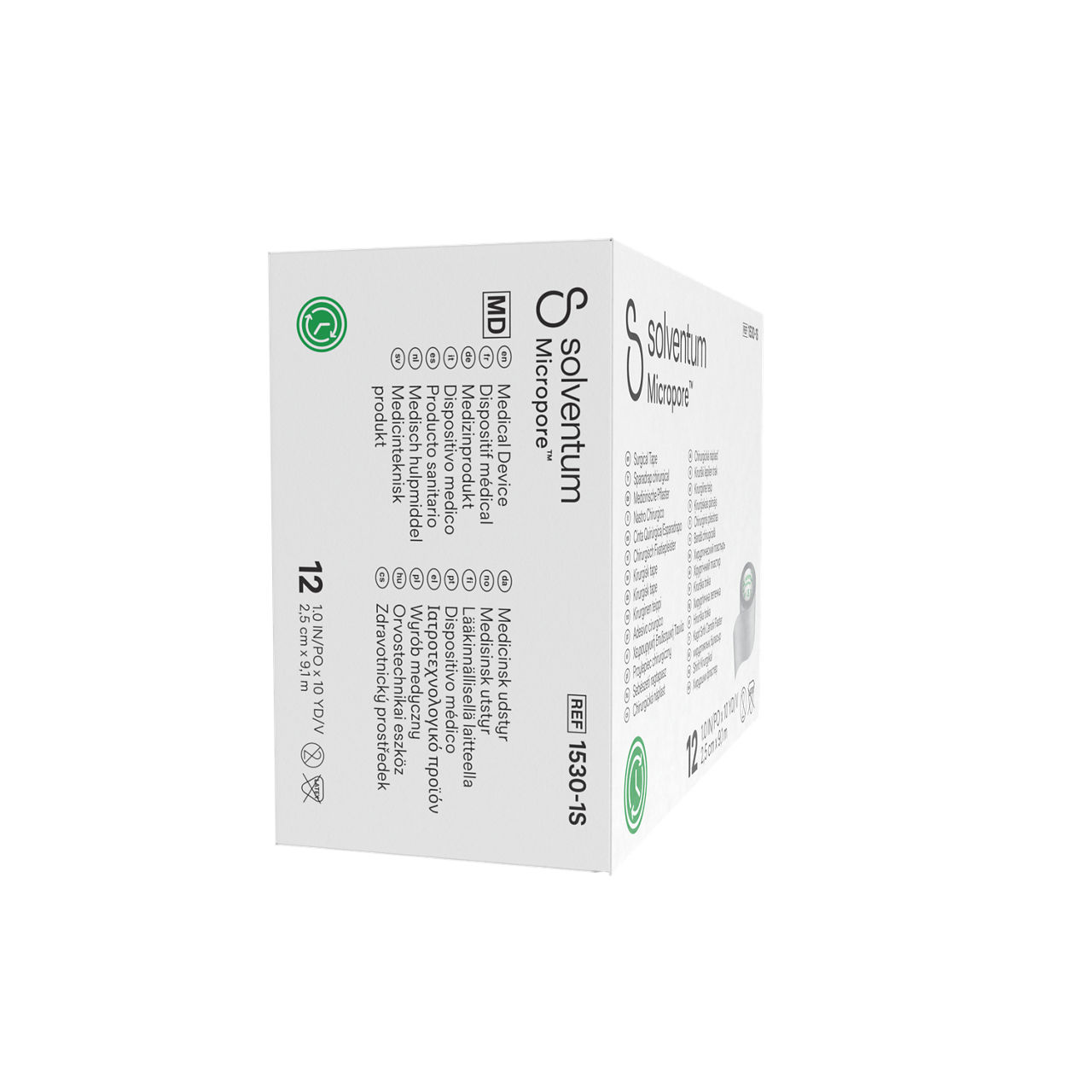 Solventum™ Micropore™ Surgical Tape, 1530-1S - Right, Center, In Packaging (8C1)