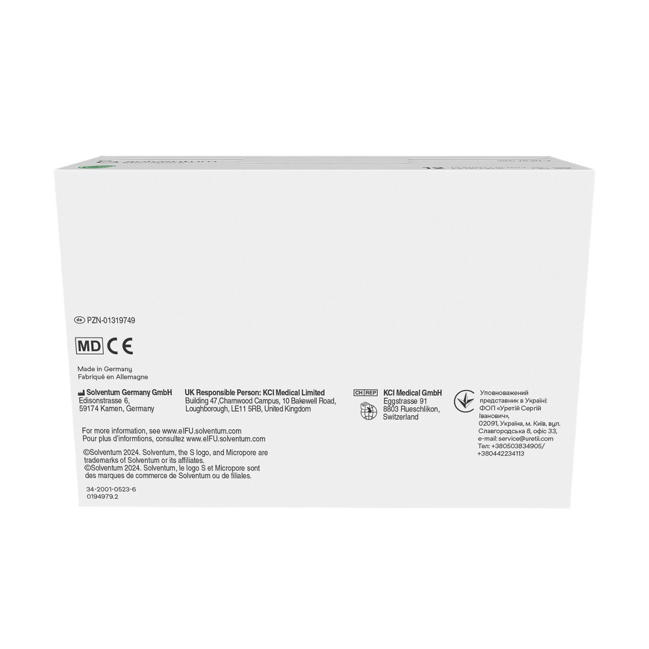 Solventum™ Micropore™ Surgical Tape, 1530-1 - Back, Center, In Packaging (7C1)