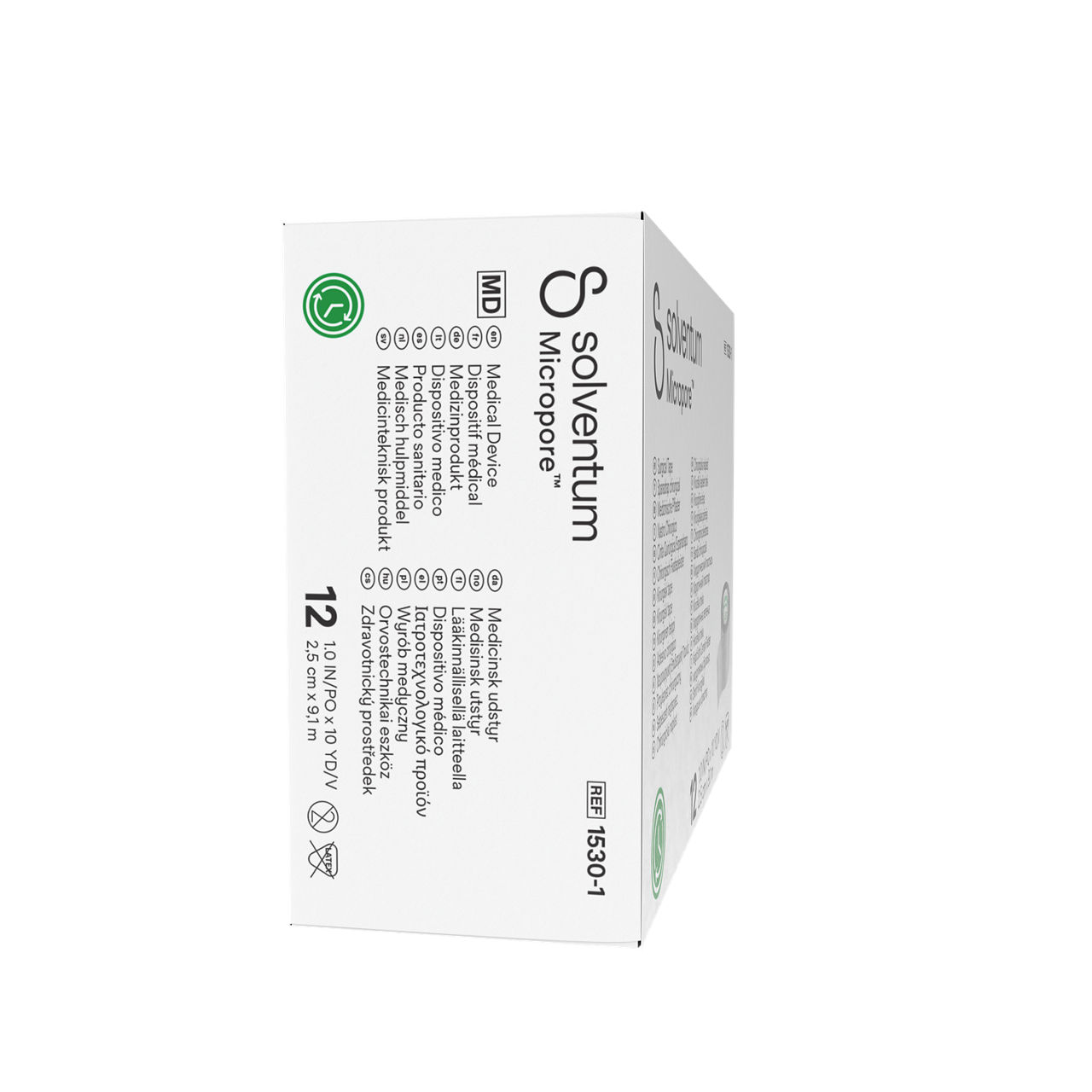 Solventum™ Micropore™ Surgical Tape, 1530-1 - Right, Center, In Packaging (8C1)