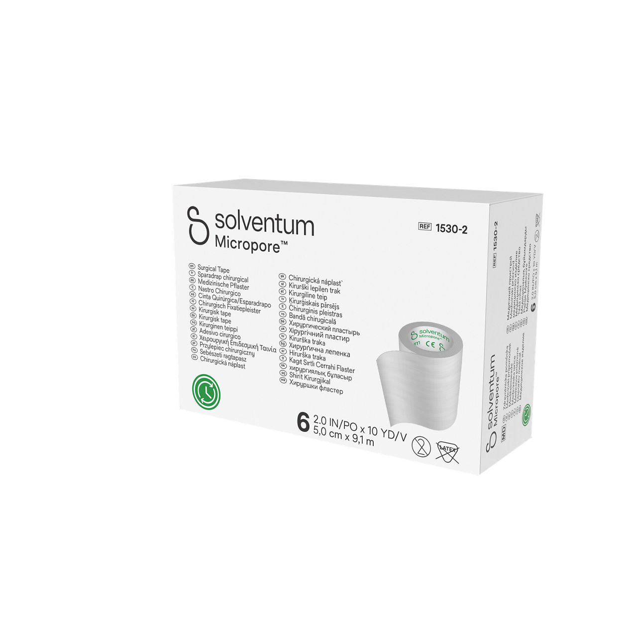Solventum™ Micropore™ Surgical Tape, 1530-2 - Front, Right, In Packaging (1R1)