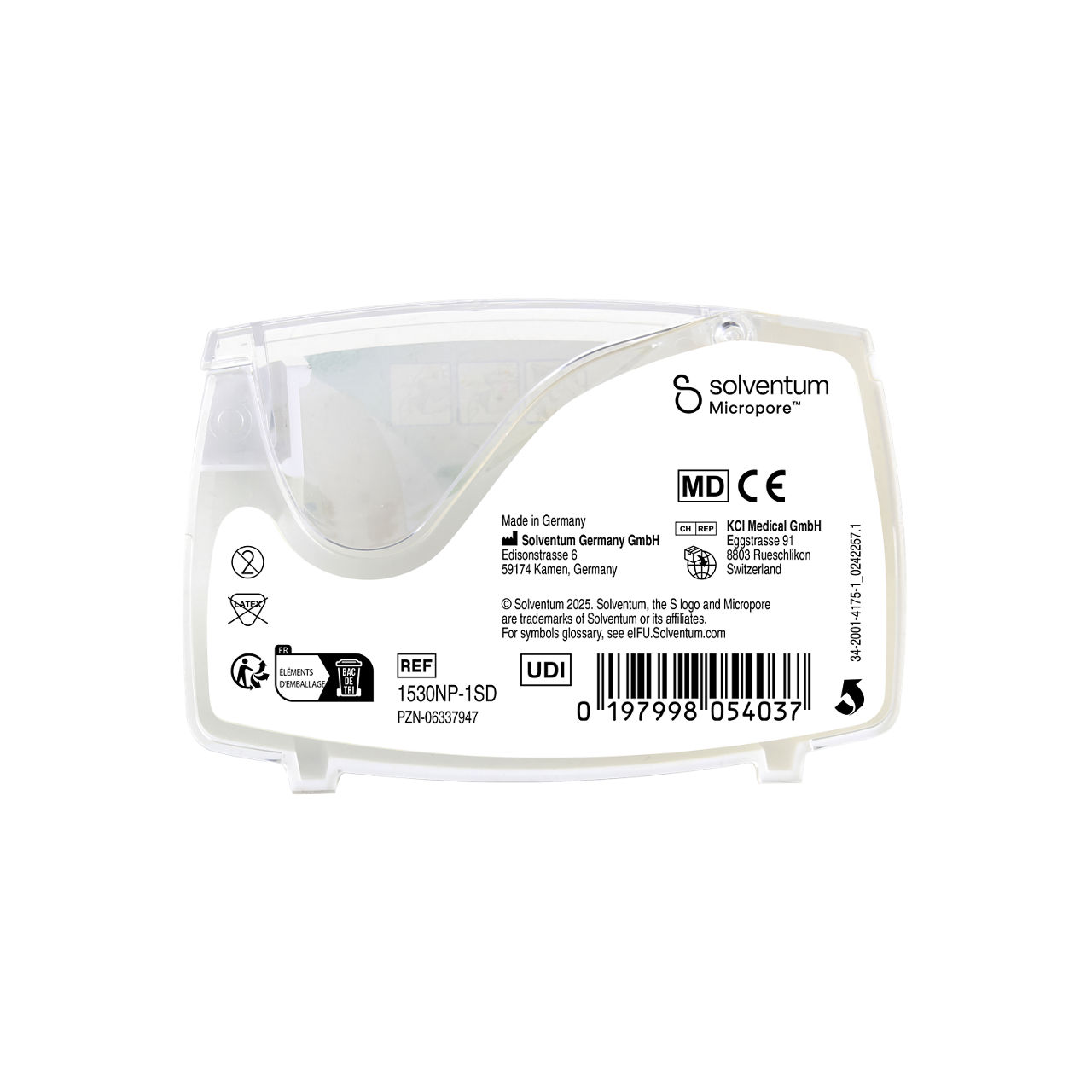 Solventum™ Micropore™ Surgical Tape, 1530NP-1SD, 6/PAC, 8 PAC/CS, 48/CS - Back, Center, In Packaging (7C1)