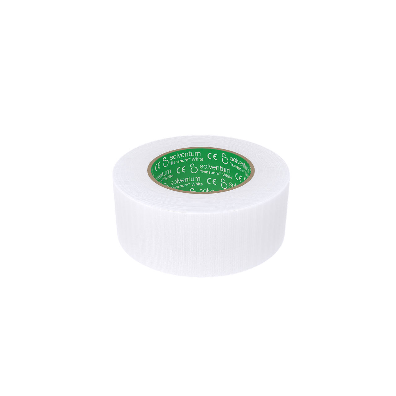 Solventum™ Transpore™ White Surgical Tape, 1534-0, 0.5 in x 10 yd (1.25cm x 9.1 m), 24/CAR, 10 CAR/CS, 240/CS- Front, Center, Out of Packaging (1C0)