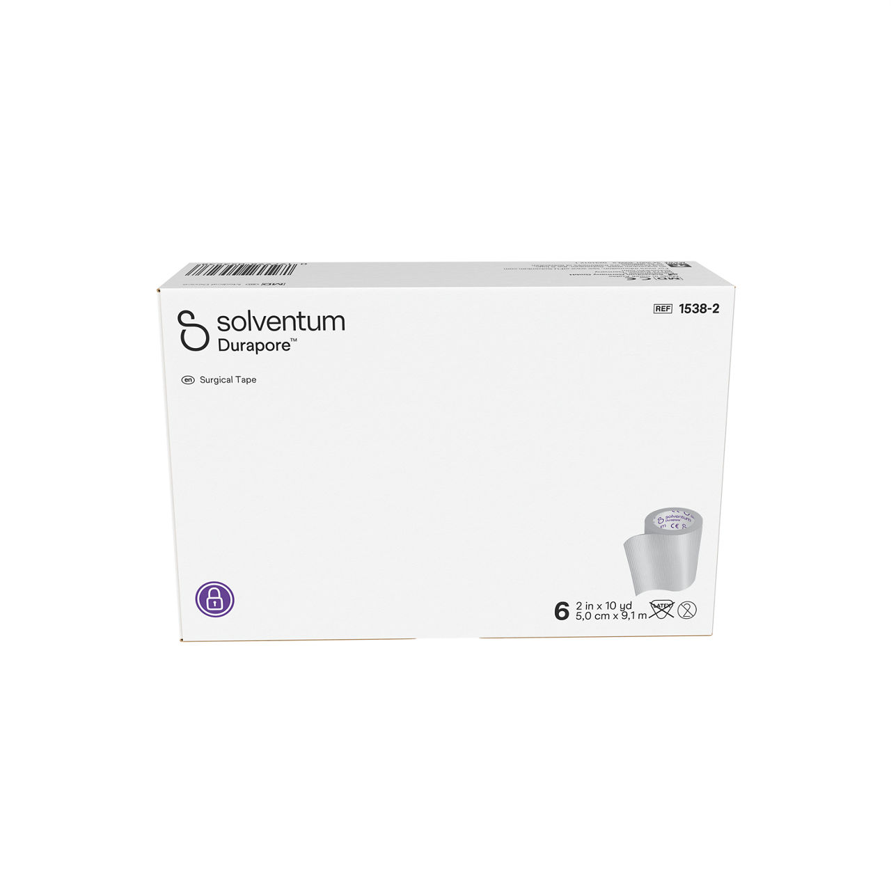 Solventum™ Durapore™ Surgical Tape, 1538-2, 5 cm x 9,1 m (2 IN/PO x 10 YD/V), 6/CAR