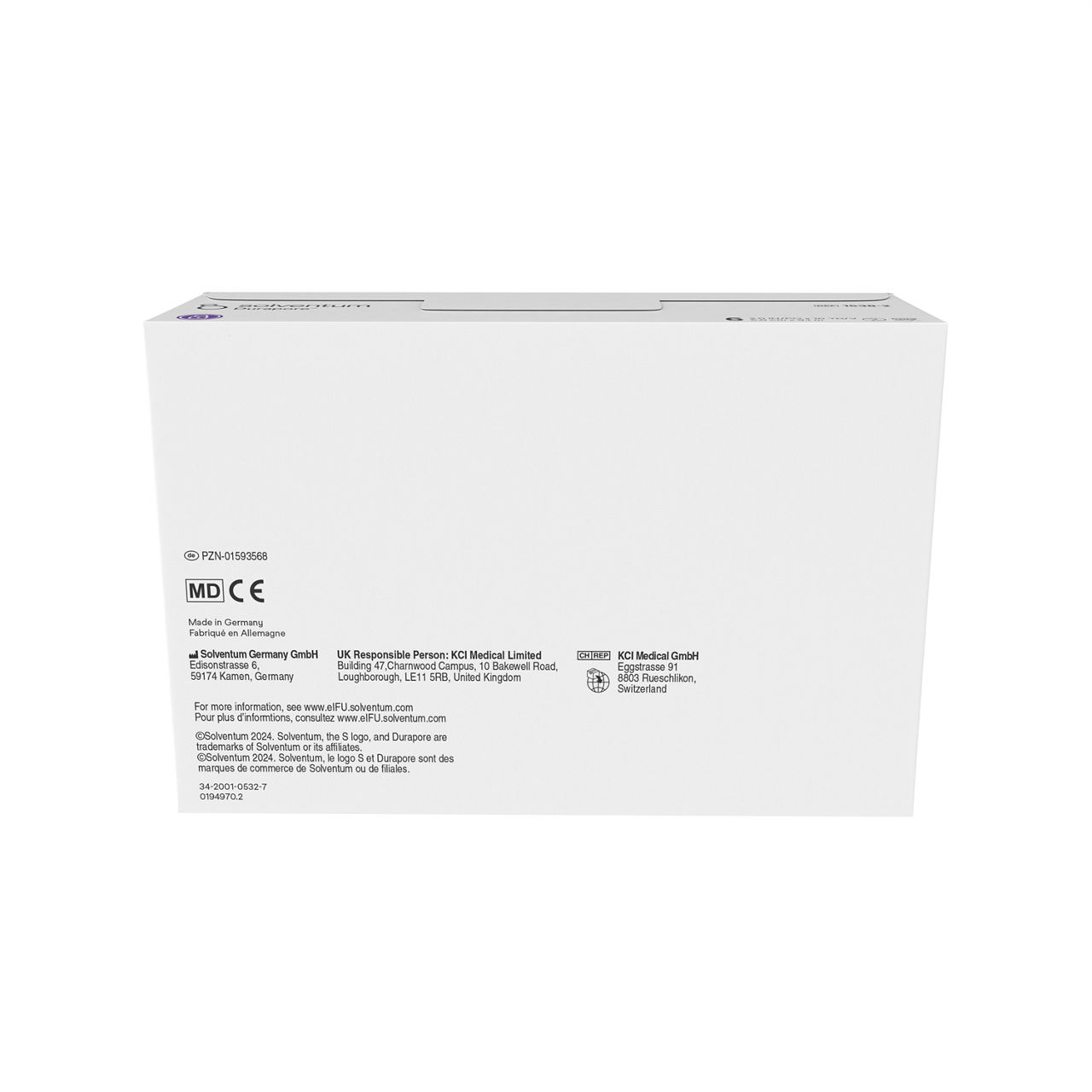 Solventum™ Durapore™ Surgical Tape, 1538-2, 2 in x 10 yd (5 cm x 9.1 m),6/CAR - Back, Center, In Packaging (7C1)