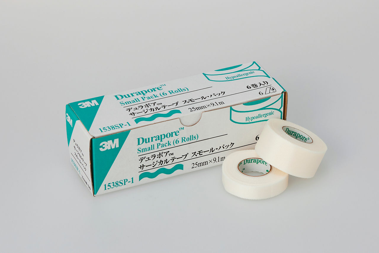 3M™ デュラポア™ サージカルテープ, 1538SP-1, 25 ｍｍ ｘ 9.1 ｍ, 6 巻/箱