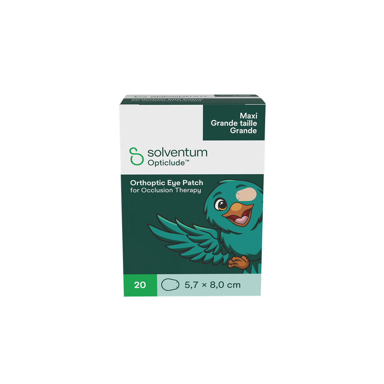 Solventum™ Opticlude™ Penso ortóptico ocular para terapia de oculsão, 1539/20, Maxi, 5,7 cm x 8 cm, 20/CAR