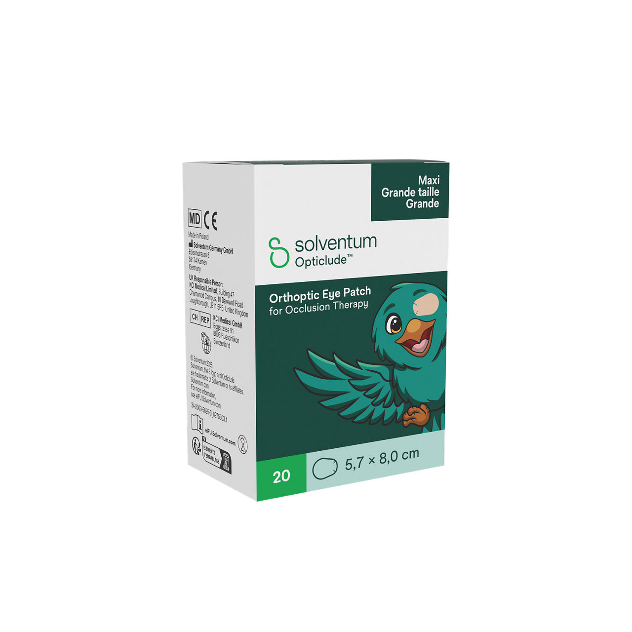 Solventum™ Opticlude™ Orthoptic Eye Patches, 1539/20 - Front, Left, In Packaging (1L1)