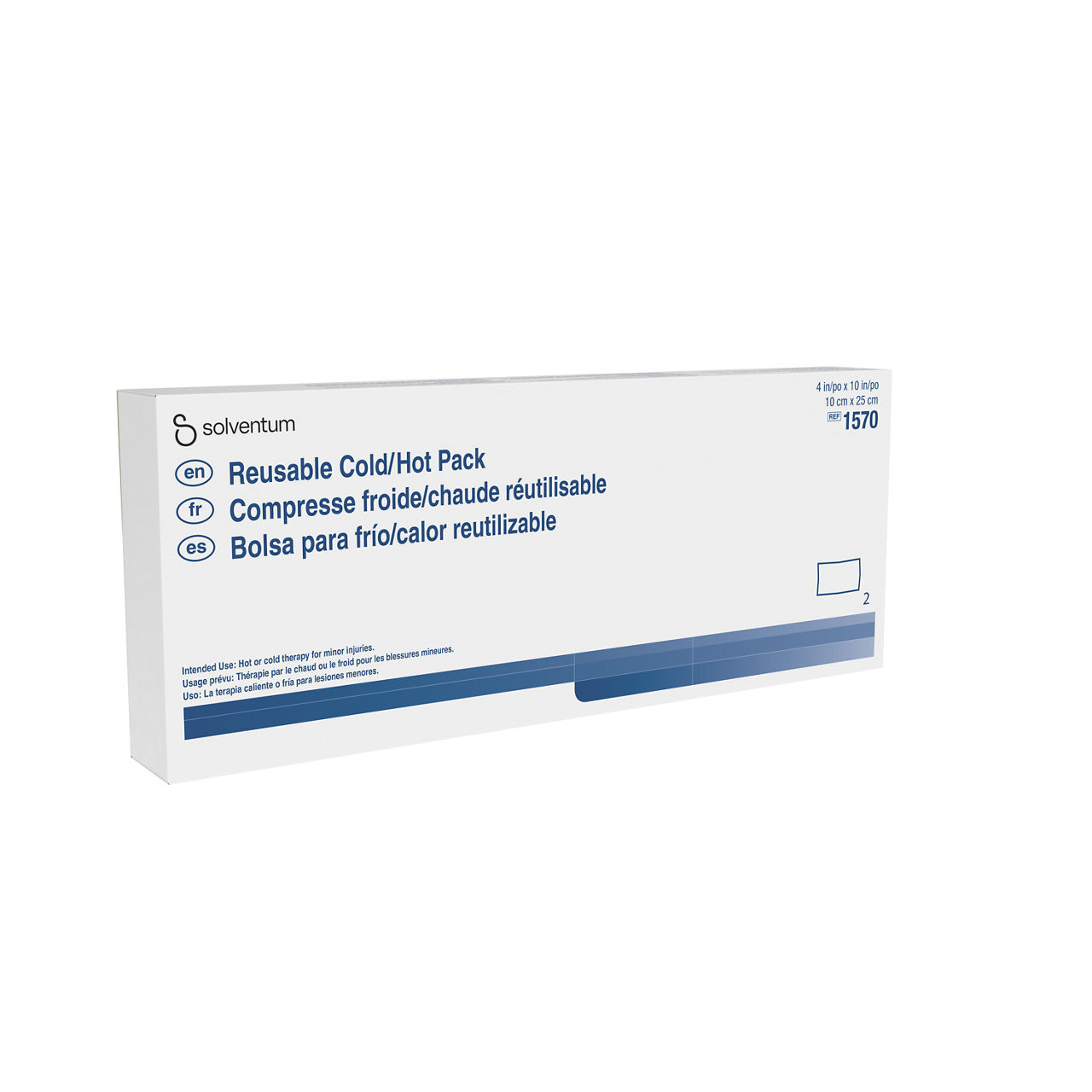 Solventum™ Reusable Cold/Hot Pack, 1570, 2/CAR, 10 CAR/CS, 20/CS  - Front, Left, Out of Packaging (1L0)