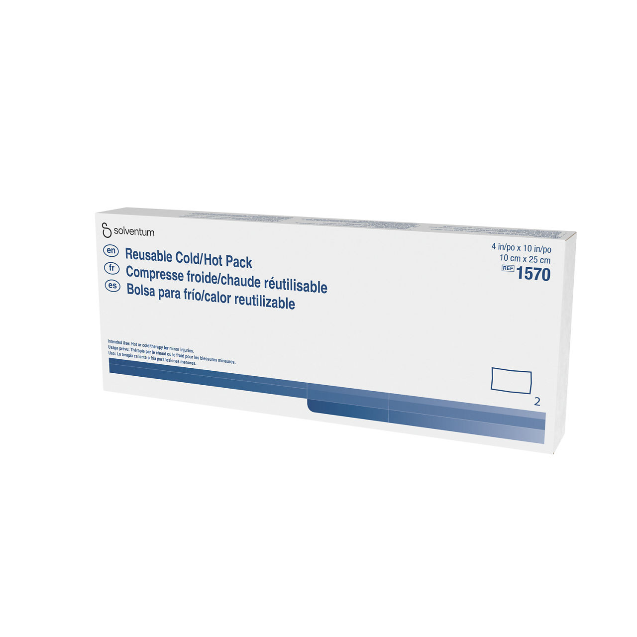 Solventum™ Reusable Cold/Hot Pack, 1570, 2/CAR, 10 CAR/CS, 20/CS  - Front, Right, In Packaging (1R1)