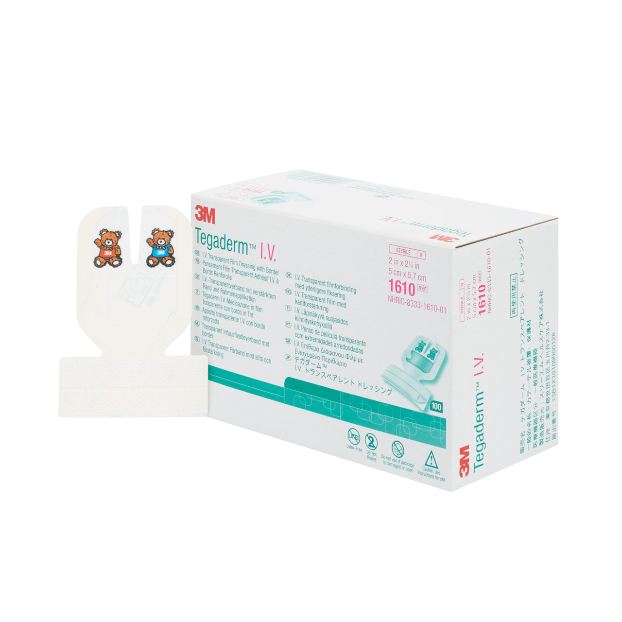 3M™ Tegaderm™ I.V. Dressing, 1610, 5 cm x 5.7 cm, 100 Each/Box, 4 Boxes/Case