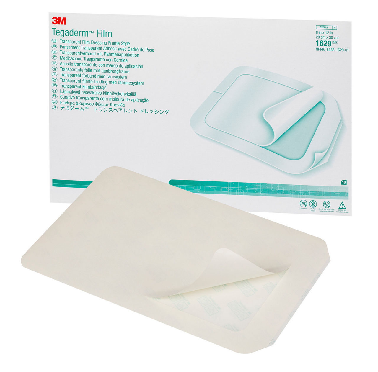 3M™ Tegaderm™ Transparent Film Dressing Frame Style, 1629, 8 in x 12 in (20 cm x 30 cm), 10/ct 8ct/Case