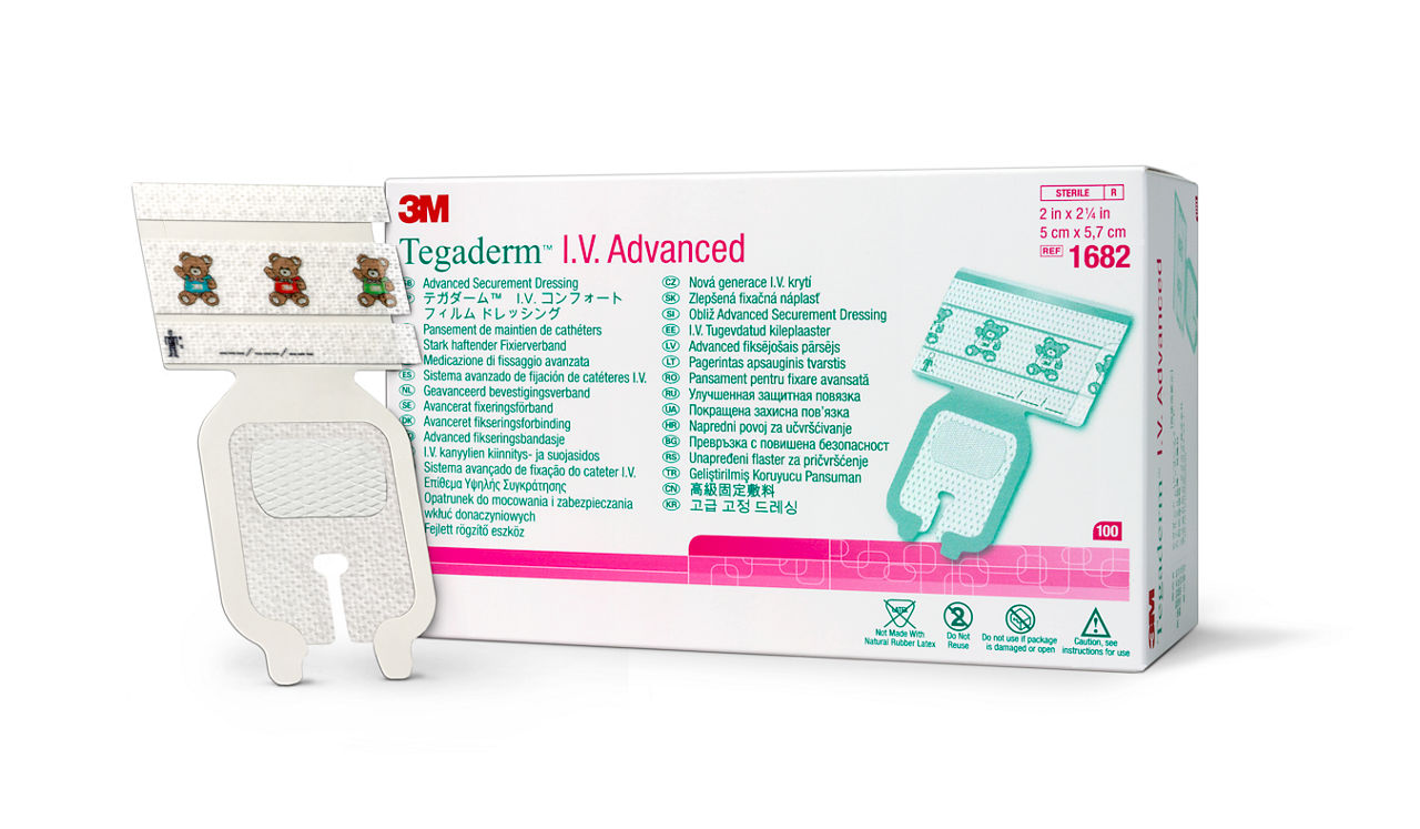 3M™ Tegaderm™ Penso de Fixação Avançado 1682, 5 cm x 5,7 cm, 100/caixa, 4 caixas/embalagem
