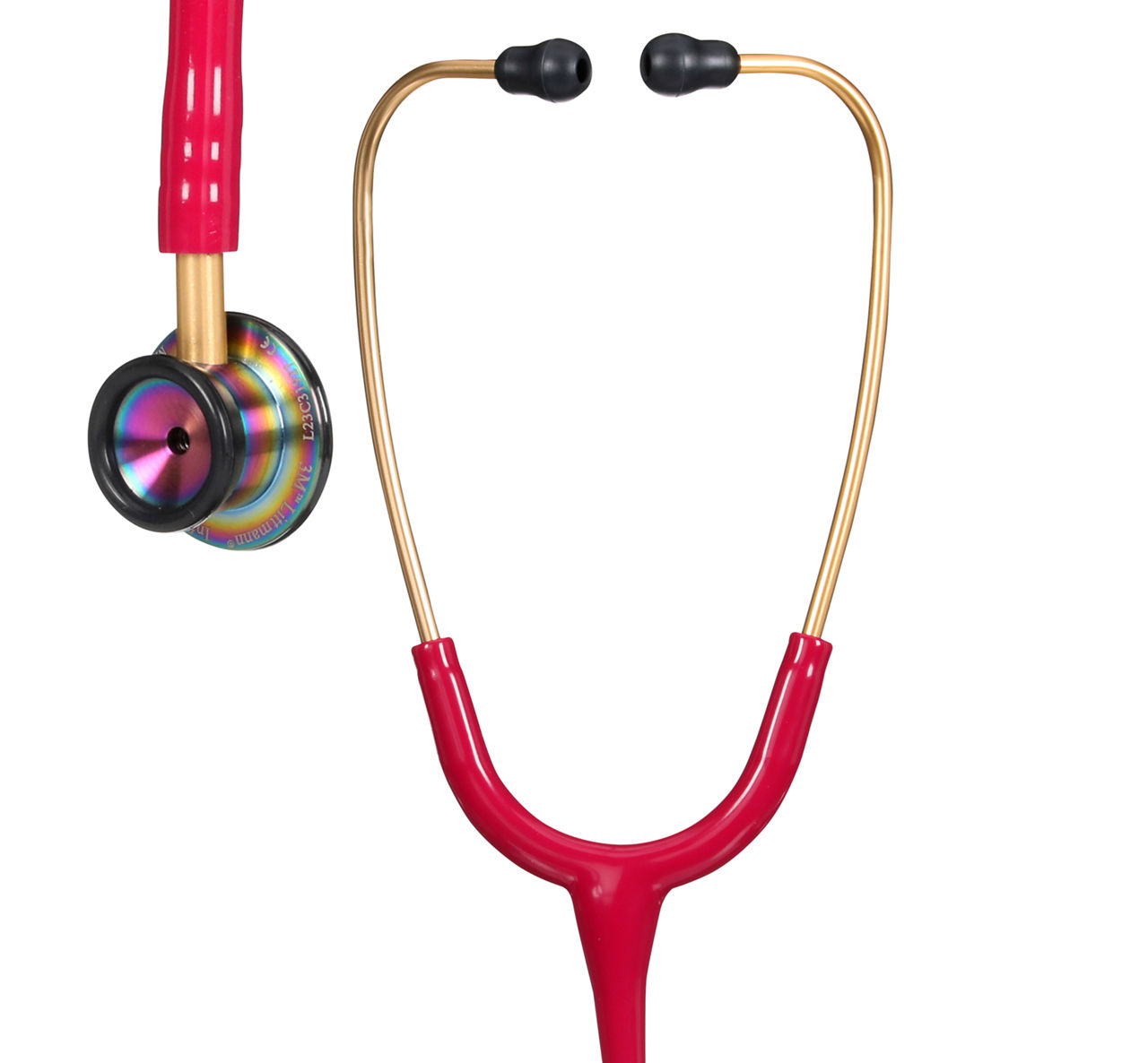 3M™ Littmann® Classic II™ INFANT, RAINBOW EDITION, 2157, tęczowa lira i głowica, malinowy przewód