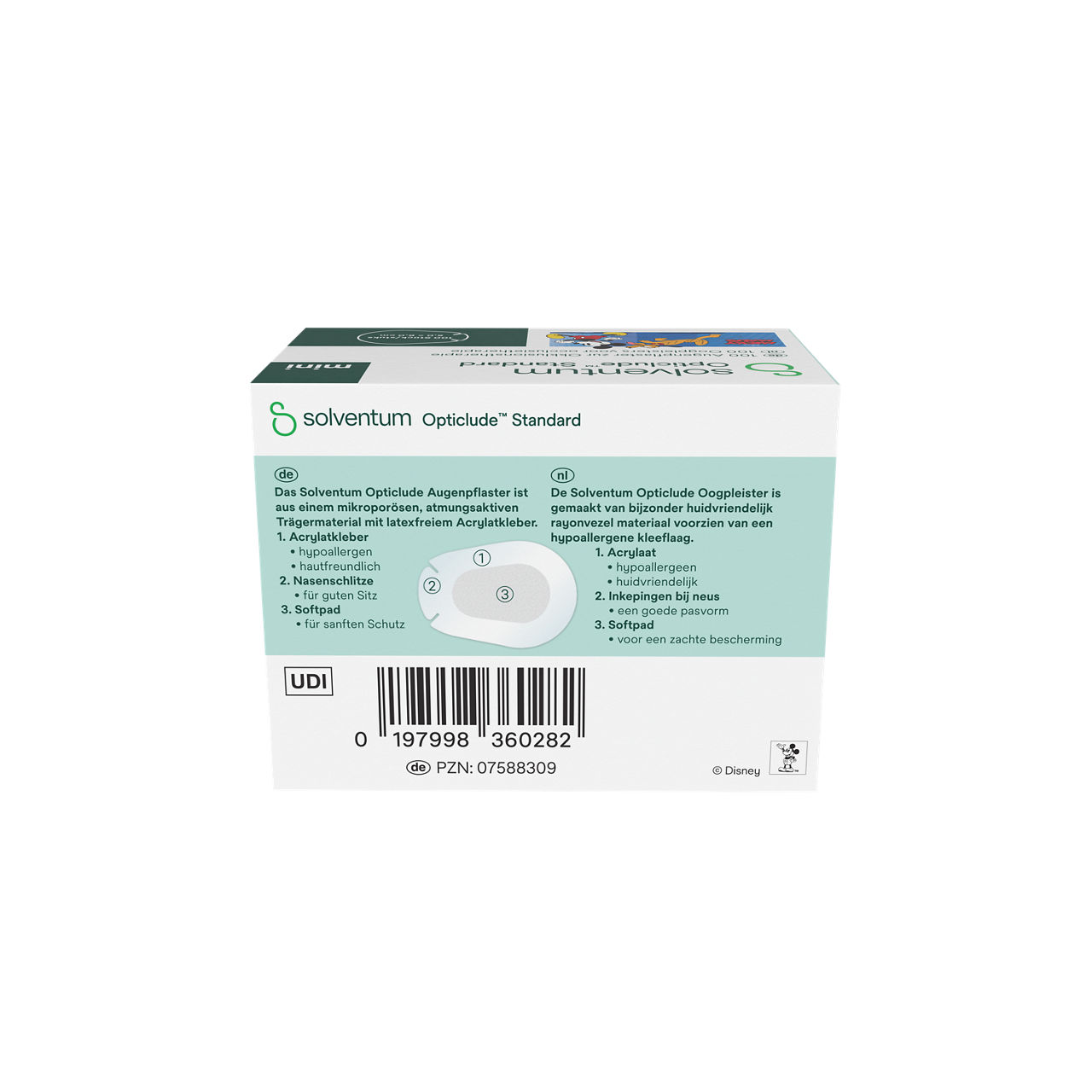 Solventum™ Opticlude™ Standard Eye Patches for Occlusion Therapy, 2537M D PB-100, Mini, 5 cm x 6 cm, 100/CAR - Back, Center, In Packaging (7C1)