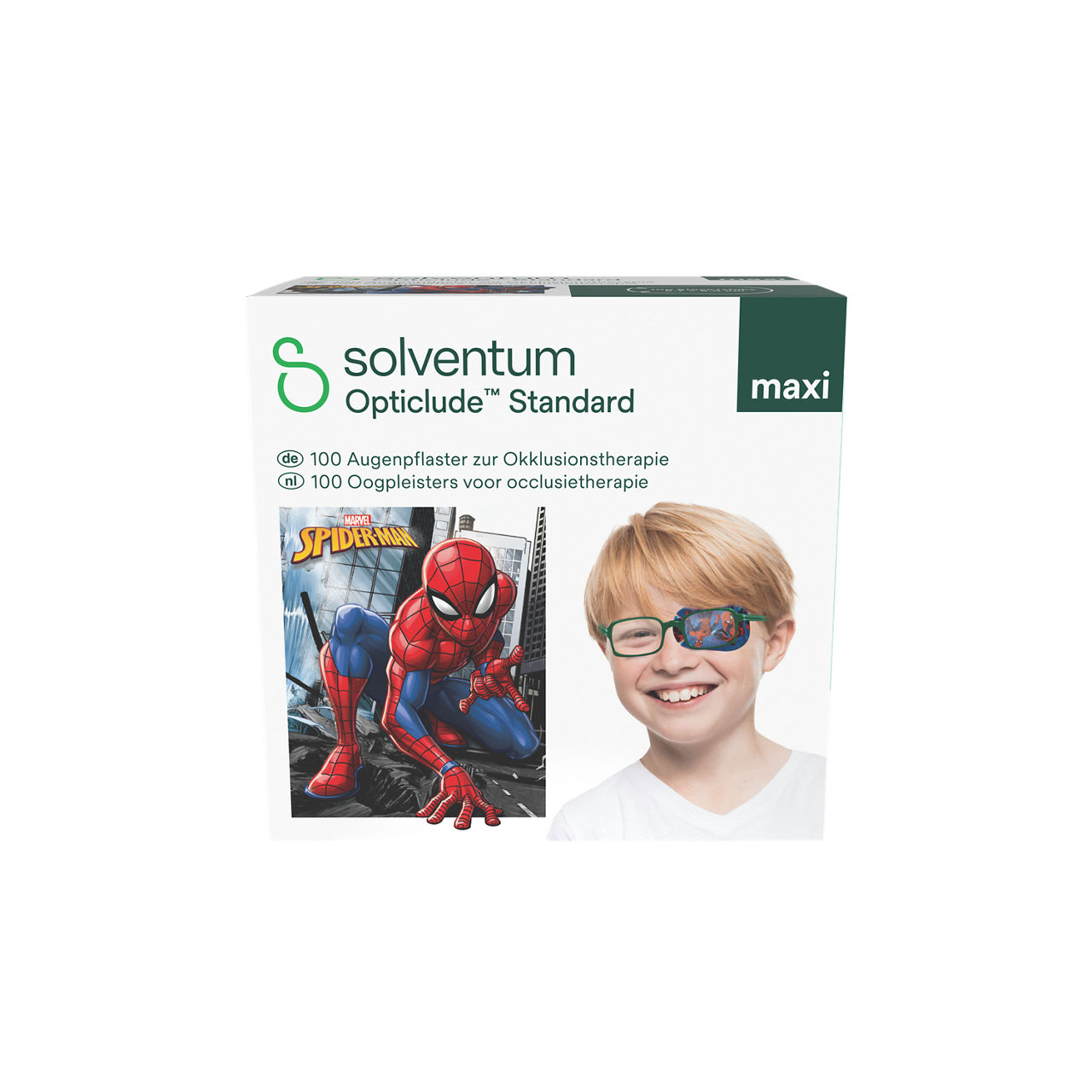 Solventum™ Opticlude™ Standard Eye Patches for Occlusion Therapy, 2539M D PB-100, Maxi, 5,7 cm x 8 cm, 100/CAR - Front, Center, In Packaging (1C1)
