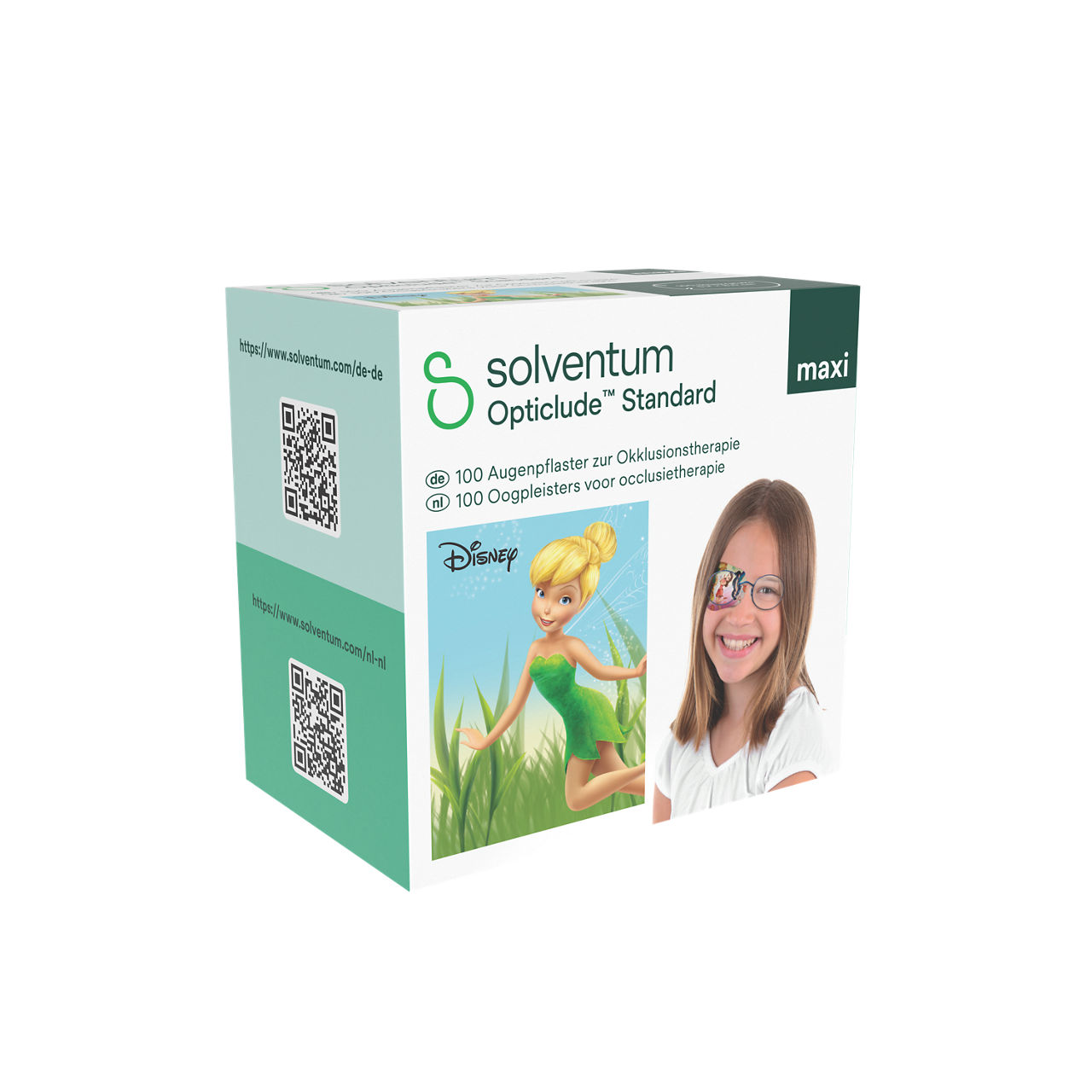 Solventum™ Opticlude™ Standard Eye Patches for Occlusion Therapy, 2539M D PG-100, Maxi, 5,7 cm x 8 cm, 100/CAR - Front, Left, In Packaging (1L1)