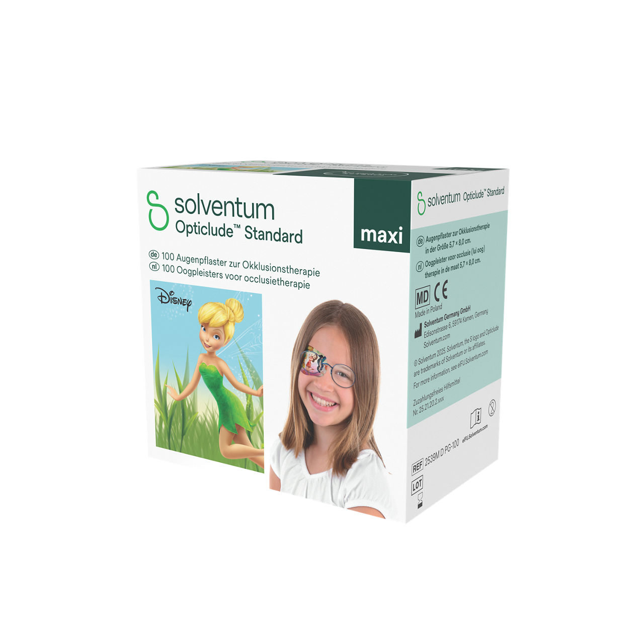 Solventum™ Opticlude™ Standard Eye Patches for Occlusion Therapy, 2539M D PG-100, Maxi, 5,7 cm x 8 cm, 100/CAR - Front, Right, In Packaging (1R1)