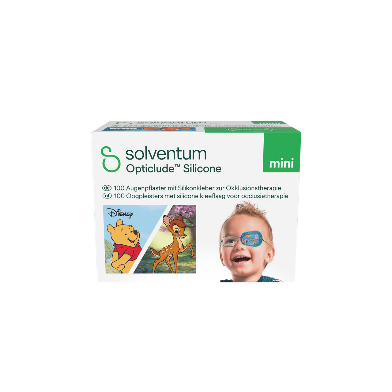 Solventum™ Opticlude™ Silicone Eye Patches with Silicone Adhesive for Occlusion Therapy, 2737 DB 100, Mini, 5 cm x 6 cm, 100/CAR - Front, Center, In Packaging (1C1)