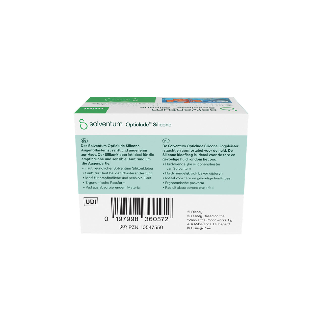 Solventum™ Opticlude™ Silicone Eye Patches with Silicone Adhesive for Occlusion Therapy, 2737 DB 100, Mini, 5 cm x 6 cm, 100/CAR - Back, Center, In Packaging (7C1)