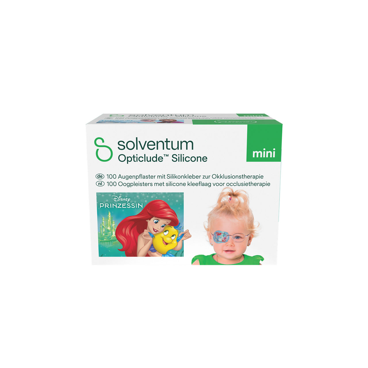 Solventum™ Opticlude™ Silicone Eye Patches with Silicone Adhesive for Occlusion Therapy, 2737 DG 100, Mini, 5 cm x 6 cm, 100/CAR - Front, Center, In Packaging (1C1)