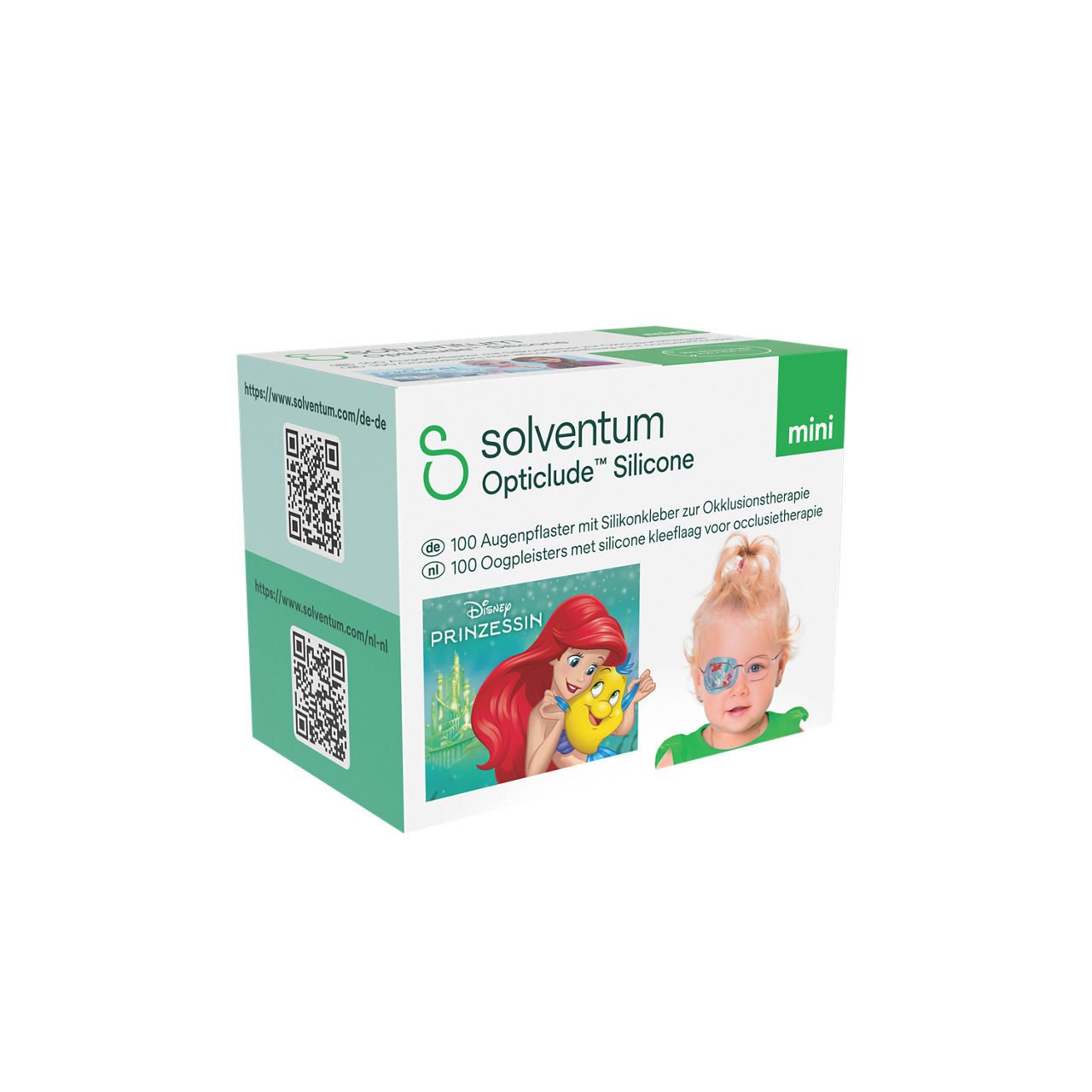 Solventum™ Opticlude™ Silicone Eye Patches with Silicone Adhesive for Occlusion Therapy, 2737 DG 100, Mini, 5 cm x 6 cm, 100/CAR - Front, Left, In Packaging (1L1)