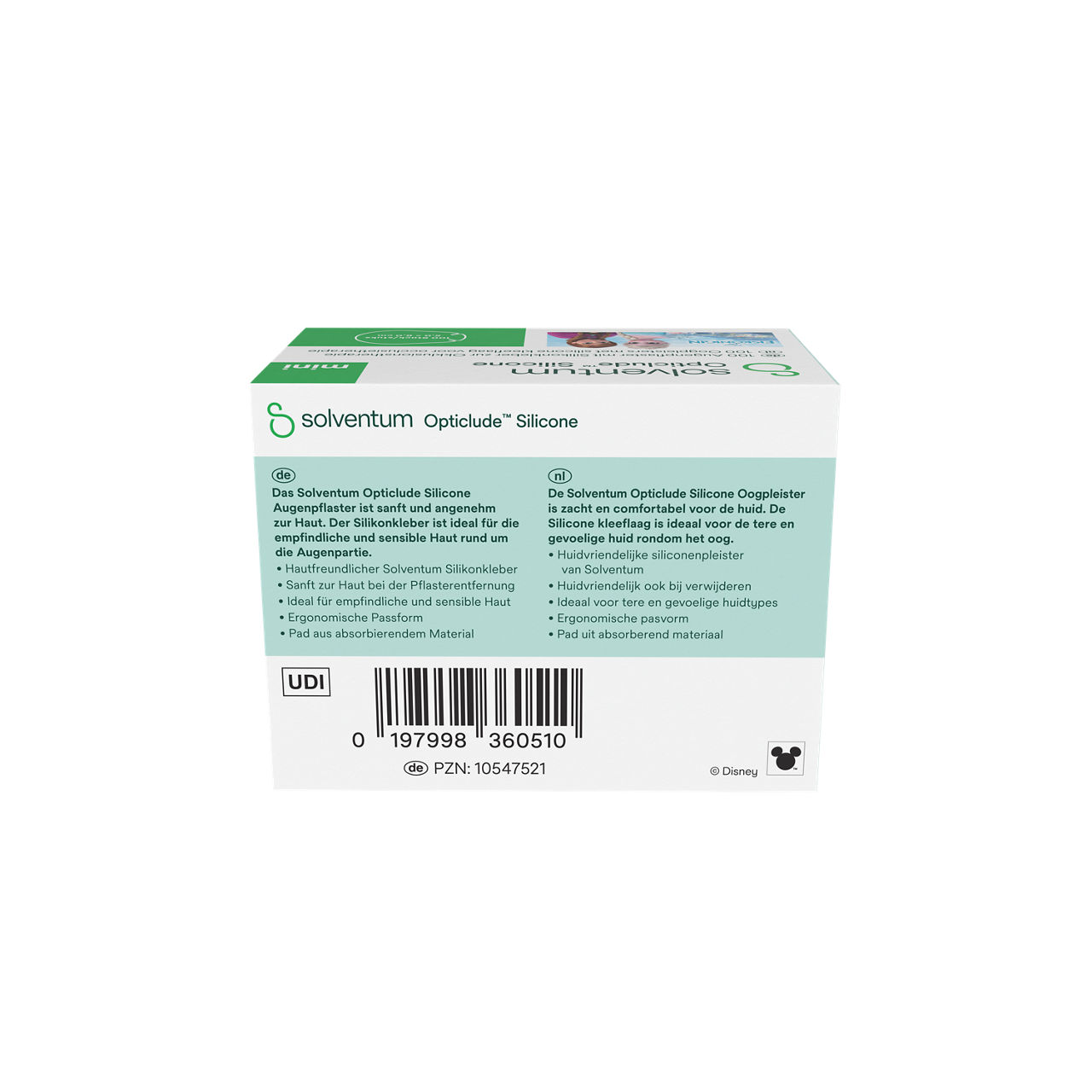 Solventum™ Opticlude™ Silicone Eye Patches with Silicone Adhesive for Occlusion Therapy, 2737 DG 100, Mini, 5 cm x 6 cm, 100/CAR - Back, Center, In Packaging (7C1)