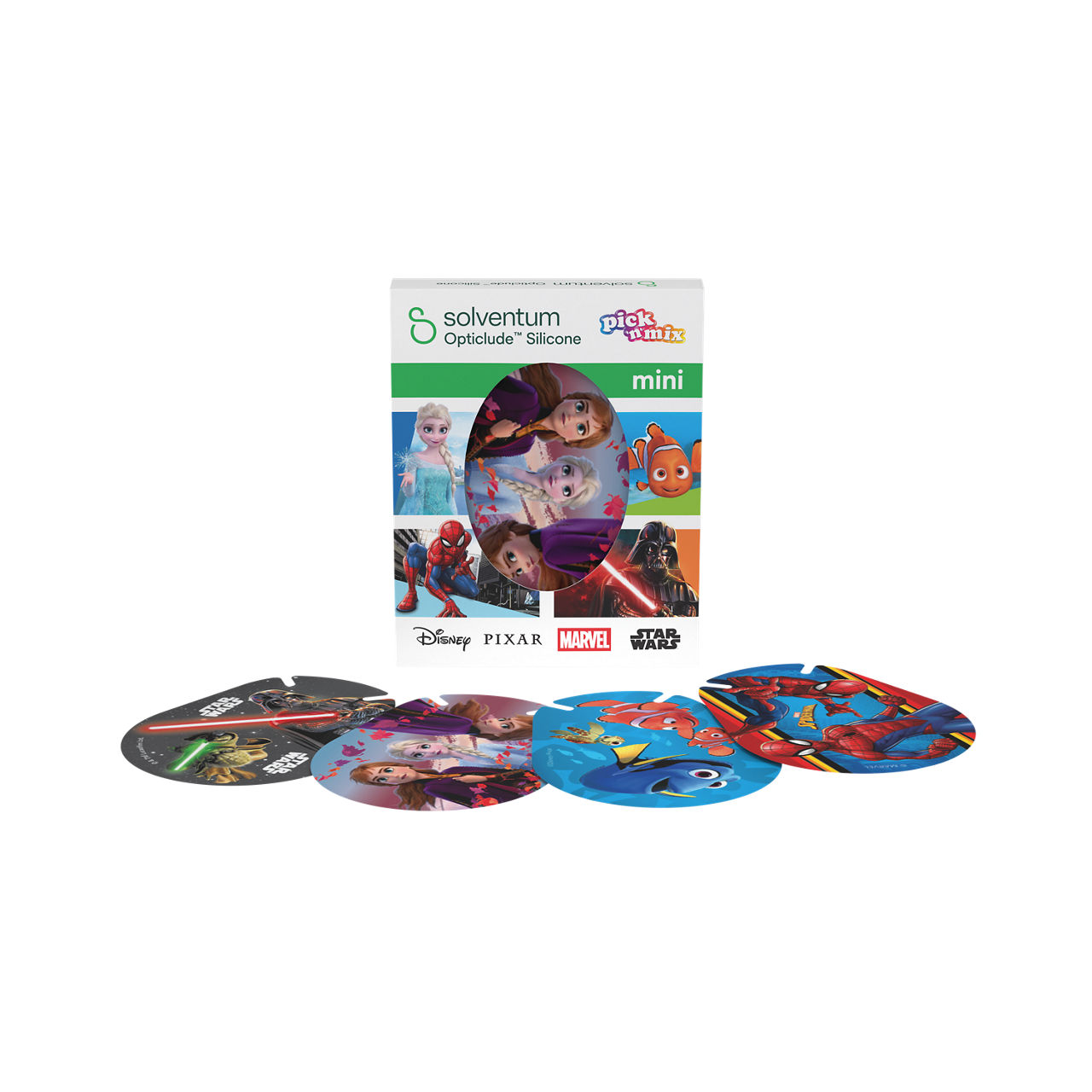 Solventum™ Opticlude™ Silicone Pick'n'Mix Augenpflaster zur Okklusionstherapie, 2737 MP 10, Mini, 5 cm x 6 cm, 10 Stück