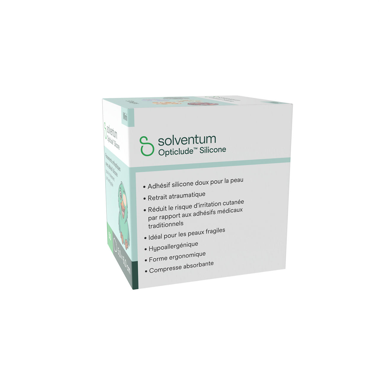 Solventum™ Opticlude™ Orthoptic Eye Patches, 2737 PB 50, Mini, Silicone, 50/PAC, 12 PAC/CS, 600/CS - Left, Center, In Packaging (2C1)