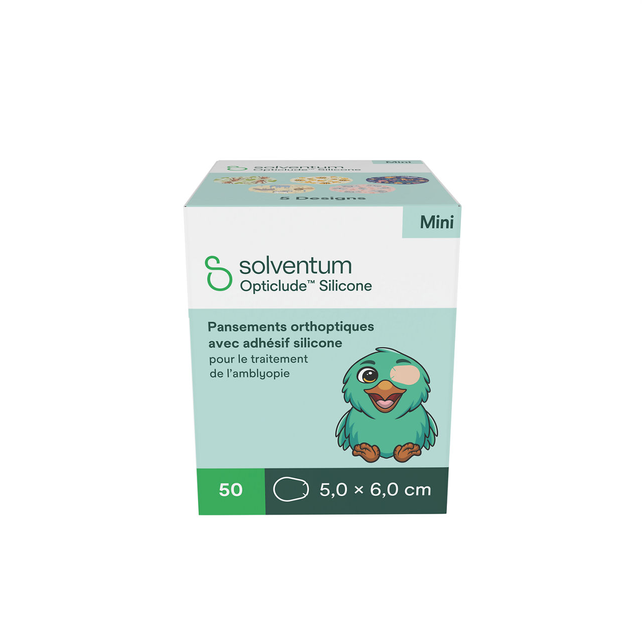Solventum™ Opticlude™ Orthoptic Eye Patches, 2737 PG 50, Silicone, Mini, 50/PAC, 12 PAC/CS, 600/CS - Front, Center, In Packaging (1C1)