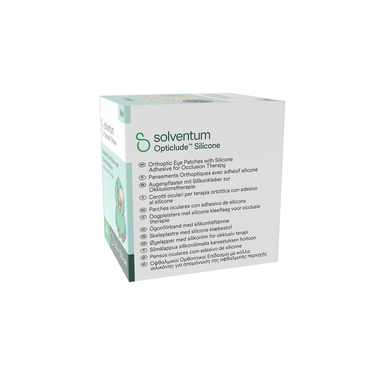 Solventum™ Opticlude™ Orthoptic Eye Patches, 2737 PG 50, Silicone, Mini, 50/PAC, 12 PAC/CS, 600/CS - Left, Center, In Packaging (2C1)