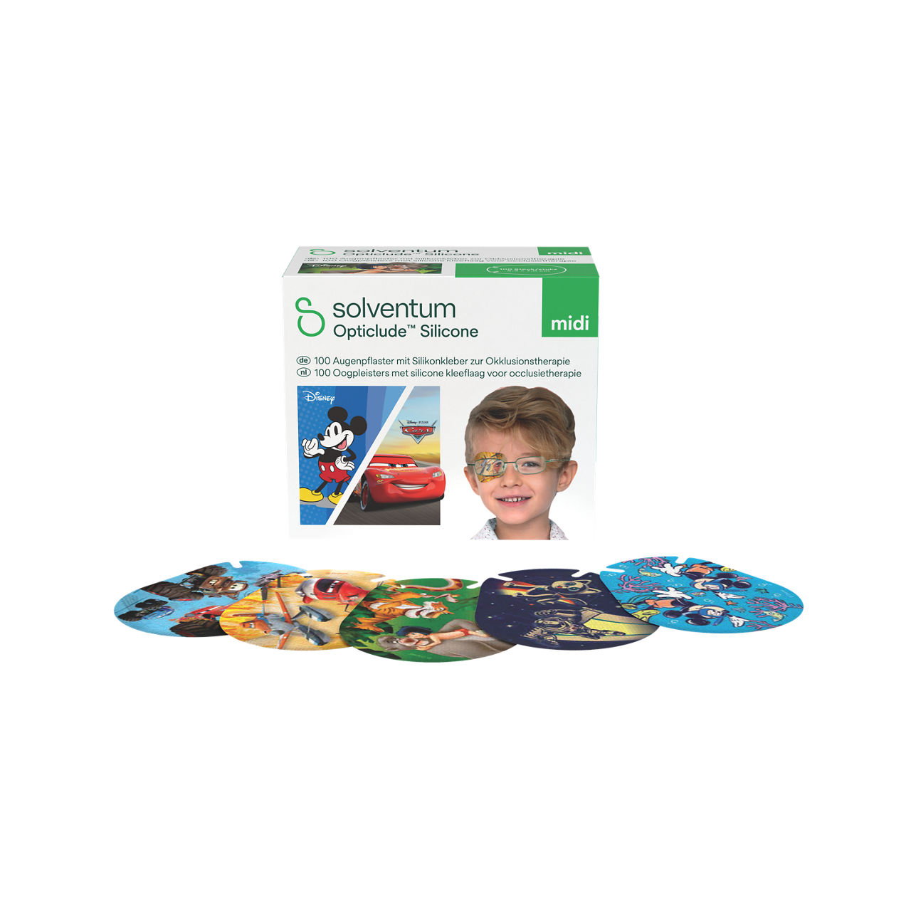 Solventum™ Opticlude™ Silicone Augenpflaster mit Silikonkleber zur Okklusionstherapie, 2738 DB 100, Midi, 5,3 cm x 7 cm, 100 Stück
