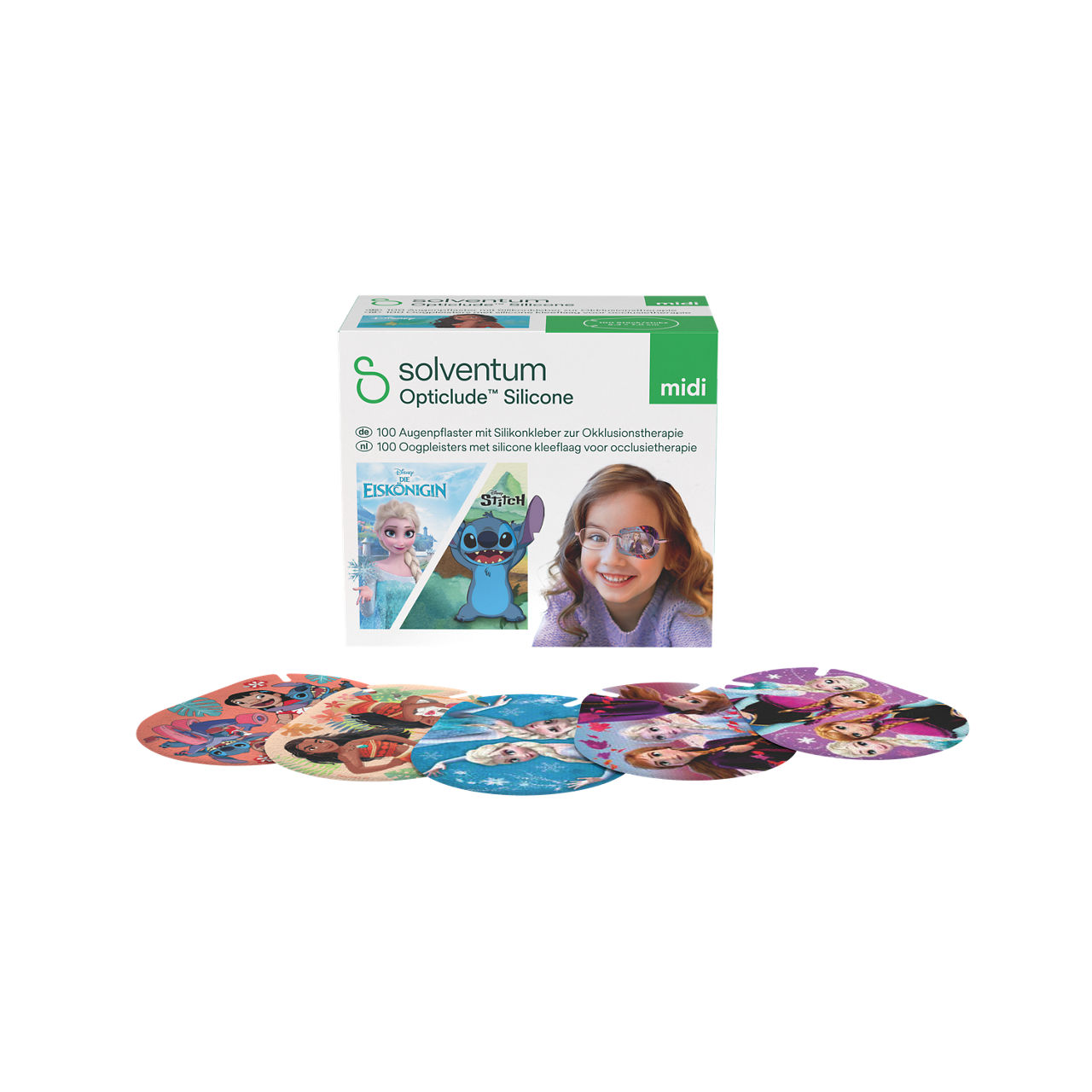 Solventum™ Opticlude™ Silicone Augenpflaster mit Silikonkleber zur Okklusionstherapie, 2738 DG 100, Midi, 5,3 cm x 7 cm, 100 Stück