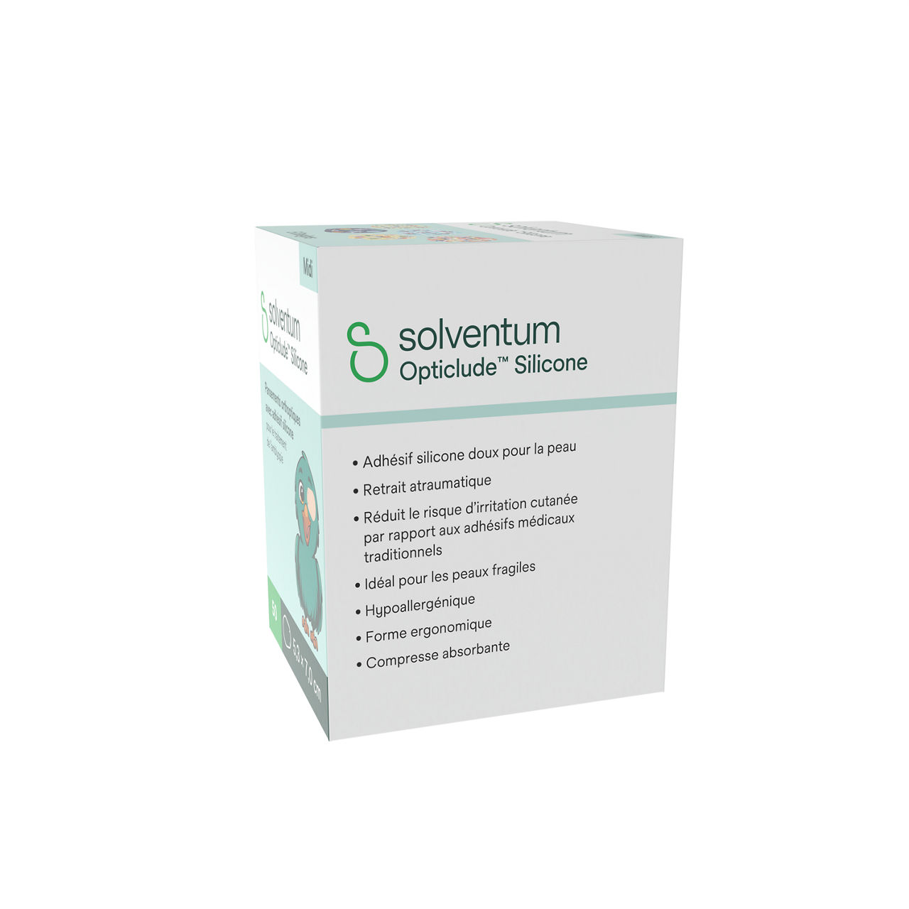 Solventum™ Opticlude™ Orthoptic Eye Patches, 2738 PB 50, Midi, Silicone, 50/PAC, 12 PAC/CS, 600/CS - Left, Center, In Packaging (2C1)